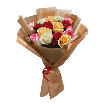 Bouquet of different color roses