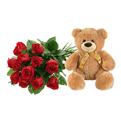 Bear and roses