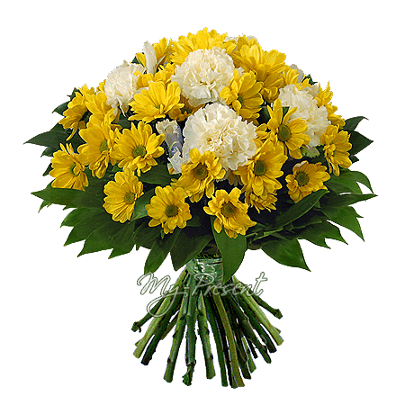 Bouquet of chrysanthemums and carnations